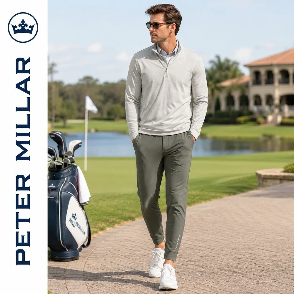 Peter Millar Pants Mens XL Green Atlas Performance Golf Jogger MF23EB301